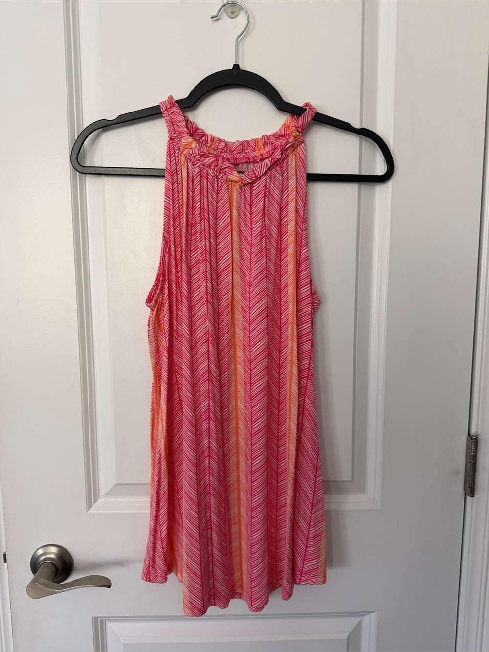 Apt. 9 Sleeveless Pink Chevron Stripe Halter Top